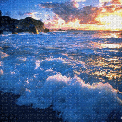 Rena Hintergrund Meer Sonnenuntergang - 免费动画 GIF