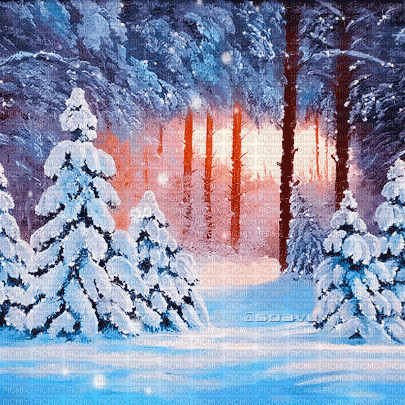 soave background animated winter forest blue - Darmowy animowany GIF