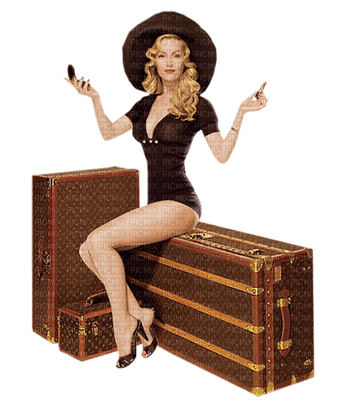woman travel suitcase bp - besplatni png