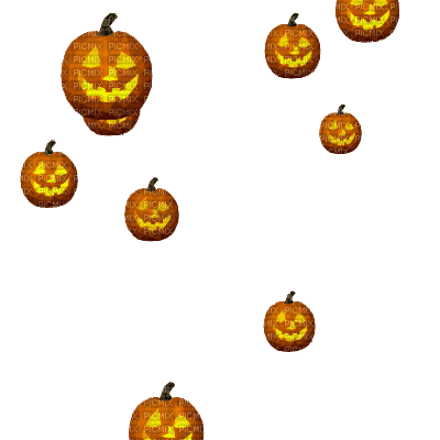 pumpkins floating up halloween citrouille - GIF animé gratuit
