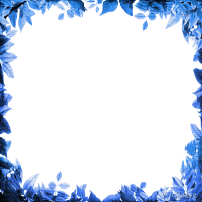 soave frame autumn leaves border blue - png gratuito