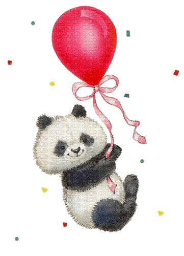 kikkapink deco scrap birthday balloon panda - png gratuito