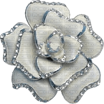 jewelry-flower-silver-blue - png gratis