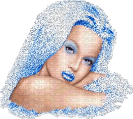 femme bleu - Gratis geanimeerde GIF