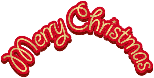 Merry Christmas.Text.Red.Gold - png ฟรี