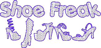 shoe freak glitter text purple and white - GIF animé gratuit