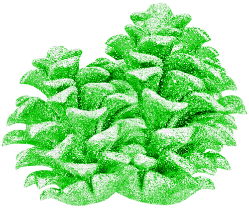 Glitter.Pinecones.Green - png grátis