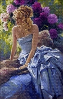 LADY IN GARDEN BACKGROUND - png gratuito