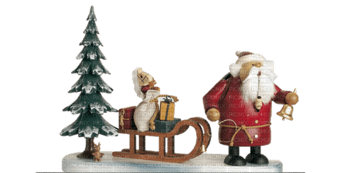 Weihnachtsmann mit Schlitten - png gratis