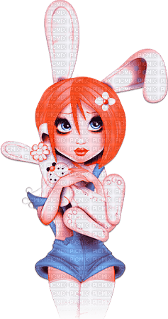 soave woman girl painting easter spring ears bunny - zdarma png
