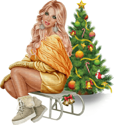 woman christmas bp - png gratis