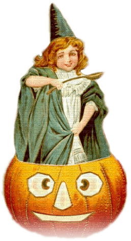 soave halloween  children pumpkin girl vintage - zadarmo png