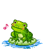 sing frog - GIF animasi gratis