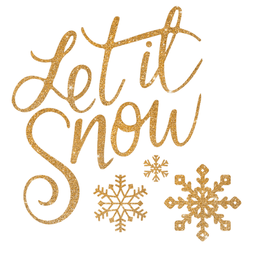 Let it Snow.Text.Gold.Victoriabea - PNG gratuit