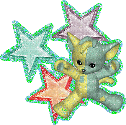 star and cat - GIF animate gratis
