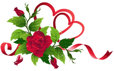 RED ROSES love  DECO rouge rose - png gratuito