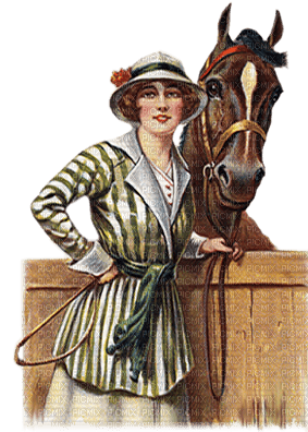 dama  con  caballo dubravka4 - darmowe png