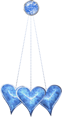 Kaz_Creations Deco Hearts Love Dangly Things Blue  Colours - Free PNG