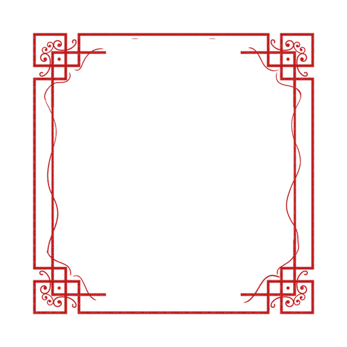 Chinese Asian red frame sunshine3 - Free PNG