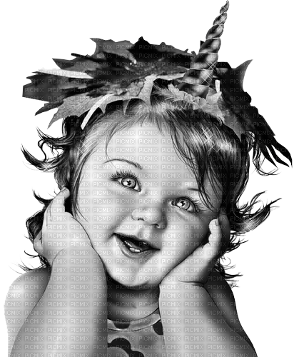 Y.A.M._Fantasy baby girl black-white - δωρεάν png