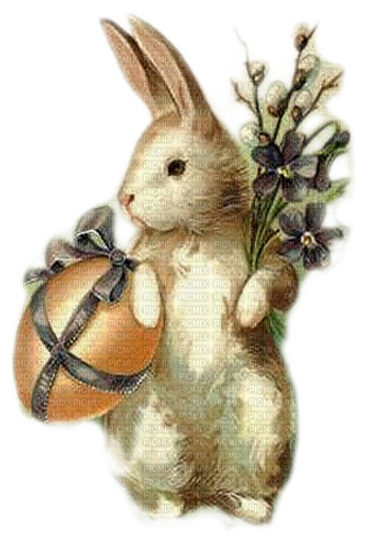 vintage easter bunny vintage lapin paques - PNG gratuit