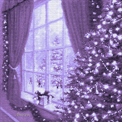 Y.A.M._New year Christmas background purple - Besplatni animirani GIF