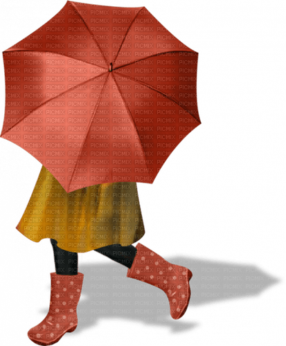 Autumn Fall Girl Umbrella - ücretsiz png