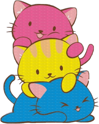 Kawaii Pansexual Cats ♫{By iskra.filcheva}♫ - png gratis
