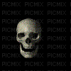 skull with red eyes - GIF animate gratis