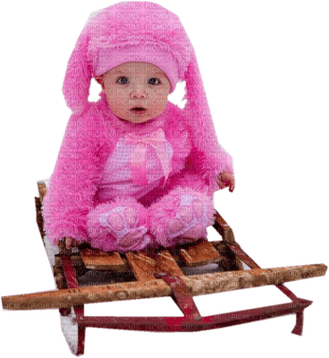 Kaz_Creations Baby Enfant Child Girl On Sledge Sleigh - 免费PNG