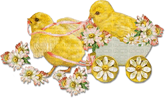 soave deco easter flowers  chick vintage yellow - δωρεάν png