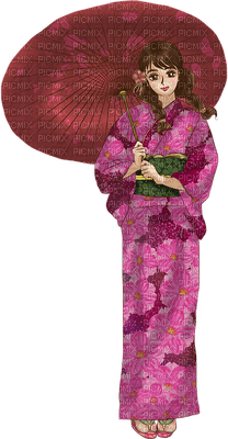 kimono, woman, nainen - PNG gratuit