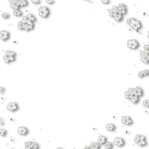 White flowers overlay frame [Basilslament] - gratis png