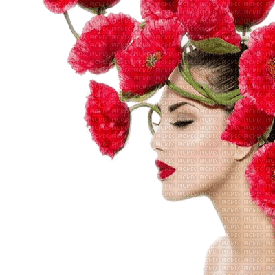 poppy flower woman coquelicot femme - PNG gratuit