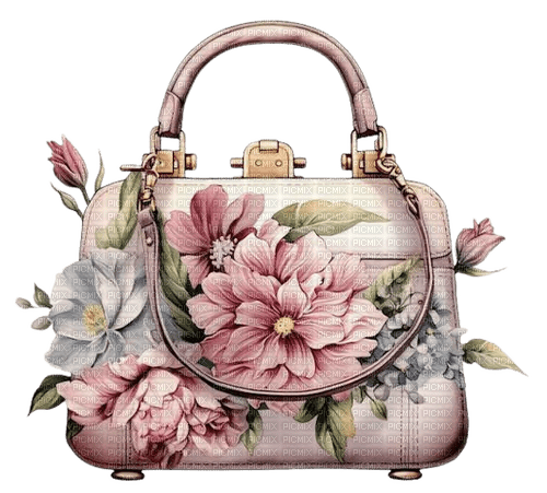 tasche, bag, flowers - Free PNG