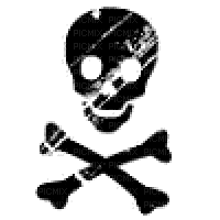 pirate logo scull and cross bones gif - Free animated GIF