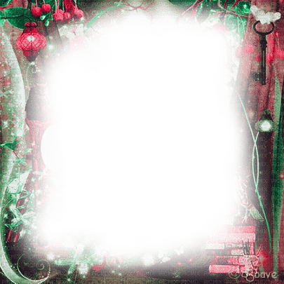 soave frame fantasy lamp forest  pink green - Free PNG