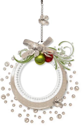 Christmas.Ornaments.White.Silver.Red.Green - png gratuito
