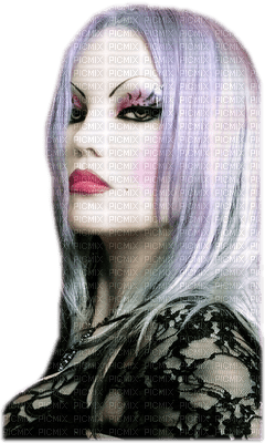 femme au cheveux violet.Cheyenne63 - безплатен png