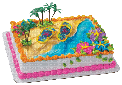 Tropical Birthday Cake - PNG gratuit