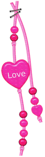 Hanging.Hearts.String.Pink - PNG gratuit