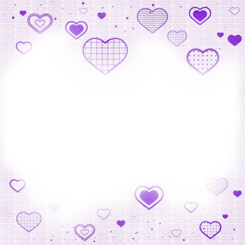 hearts frame purple - png gratis