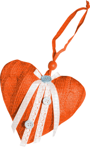 Heart.White.Orange - PNG gratuit