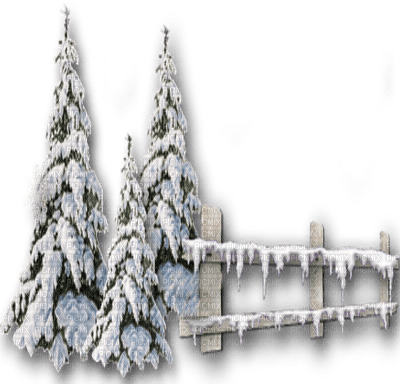 winter fence pine tree pin de clôture d'hiver - 免费PNG