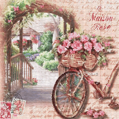 soave background animated vintage flowers spring - 免费动画 GIF