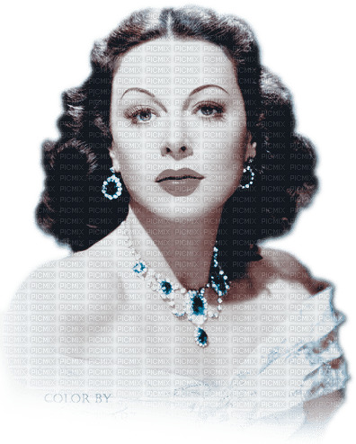 soave woman vintage face hedy lamarr brown blue - zdarma png