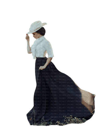 woman vintage hat - zdarma png
