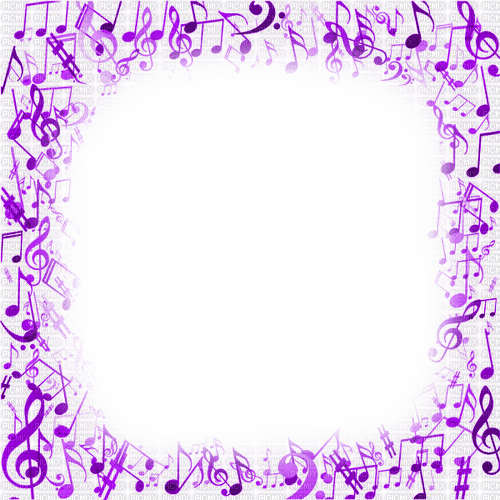 Music.Notes.Frame.Purple - By KittyKatLuv65 - Free PNG