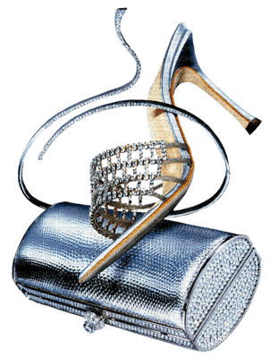 minou-silver shoes and bag-skor-väska - PNG gratuit