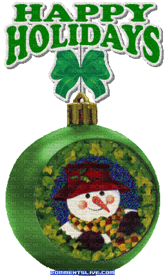 Snowman Green Ornament - Zdarma animovaný GIF